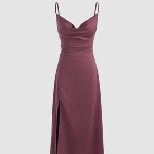 Cowl neck midi dress